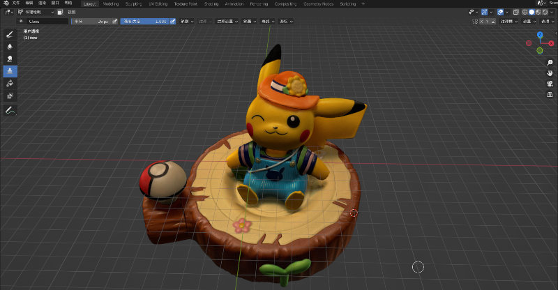皮卡丘3d 贴图模型展示